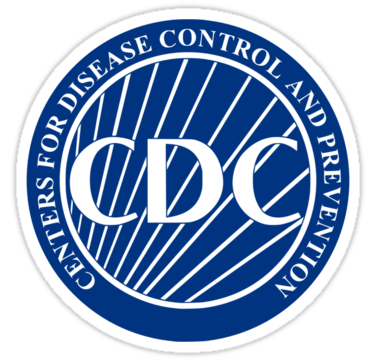 Image of the CDC logo, which includes a dark blue circular background and white text, which says CDC in the center and Centers for Disease Control and Prevention around the edge of the circle.
