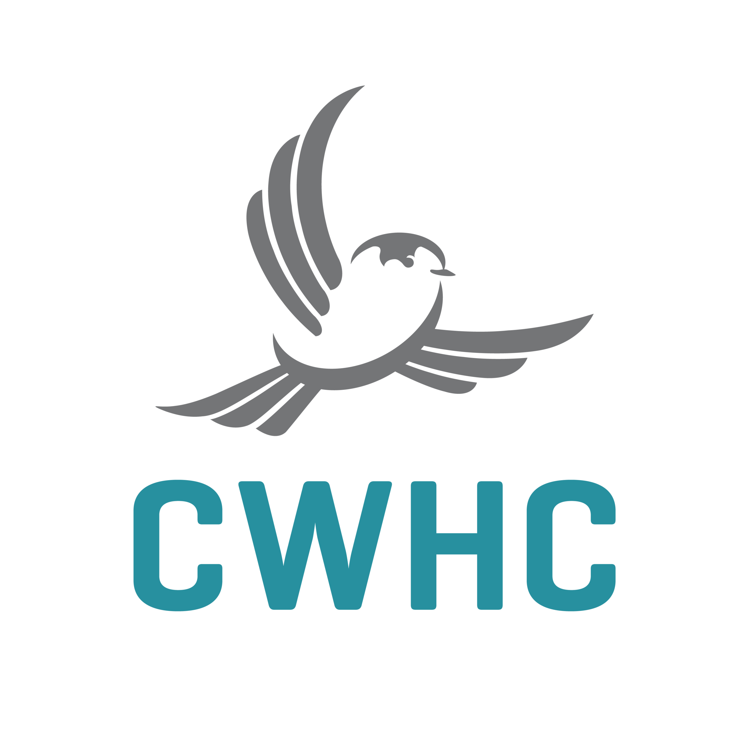 Image of the CWHC logo, which includes a grey outline of a bird above blue text reading CWHC.